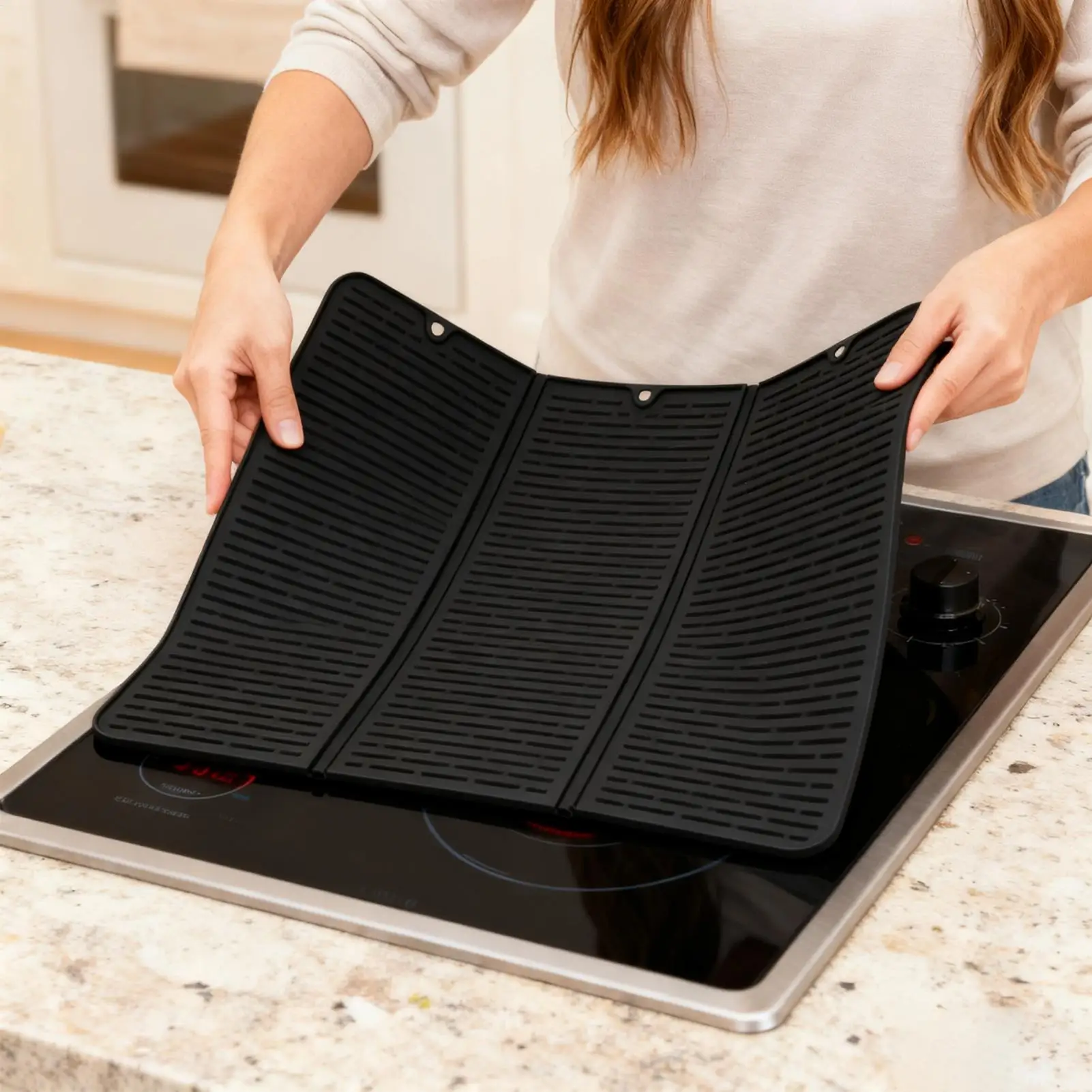 

Защитная накладка для верхней плиты, противообрастающая и масляная накладка, крышка для индукционной плиты, многофункциональный защитный коврик для индукционной варочной панели