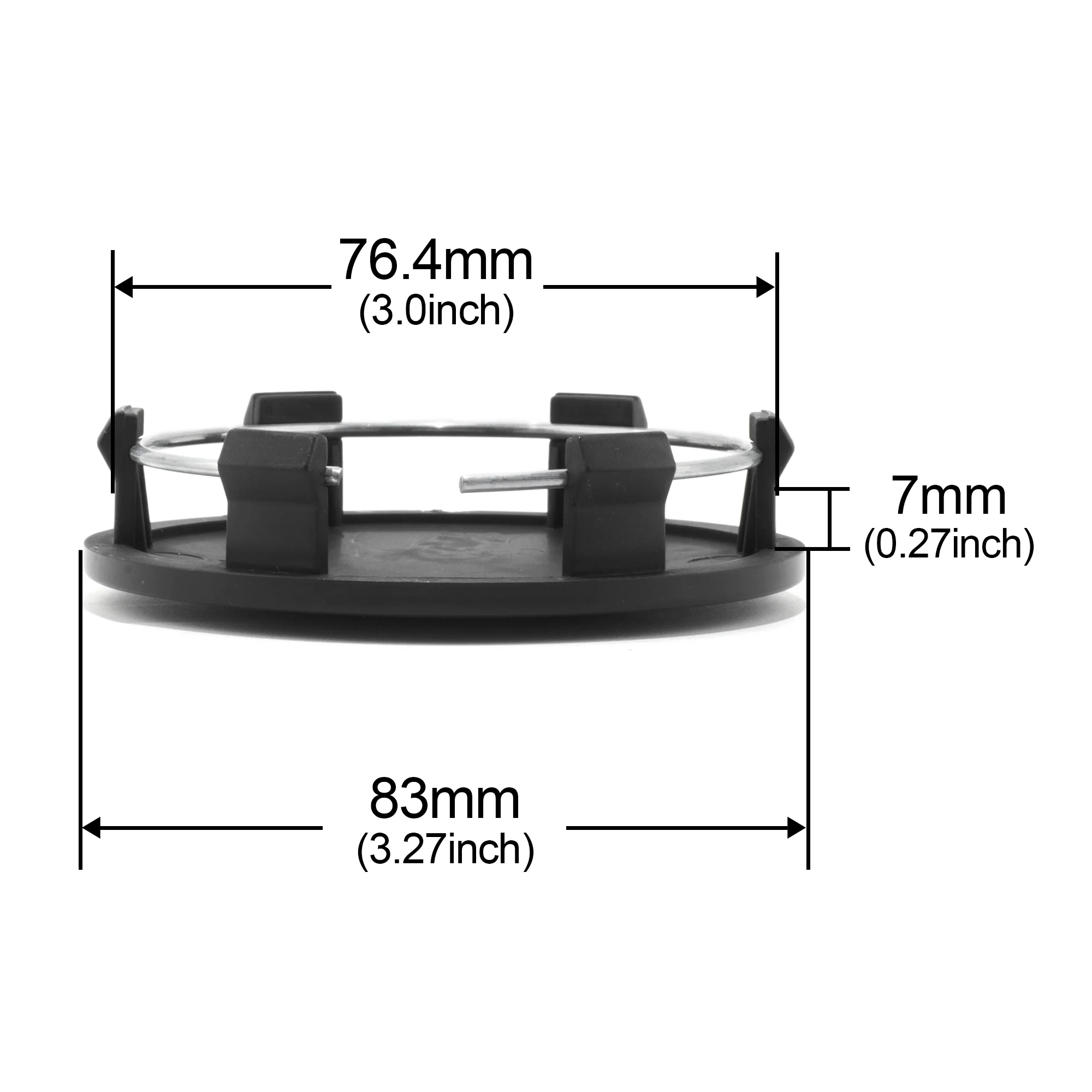 Dewflyked 2/4 Stuks Uit 83Mm/3.27 "Binnenste 76.4Mm/3" Rand Middenkap Past 2001-2017 Tahoe 2005-2013 Yukon 2005-2014 Escalade #20942033