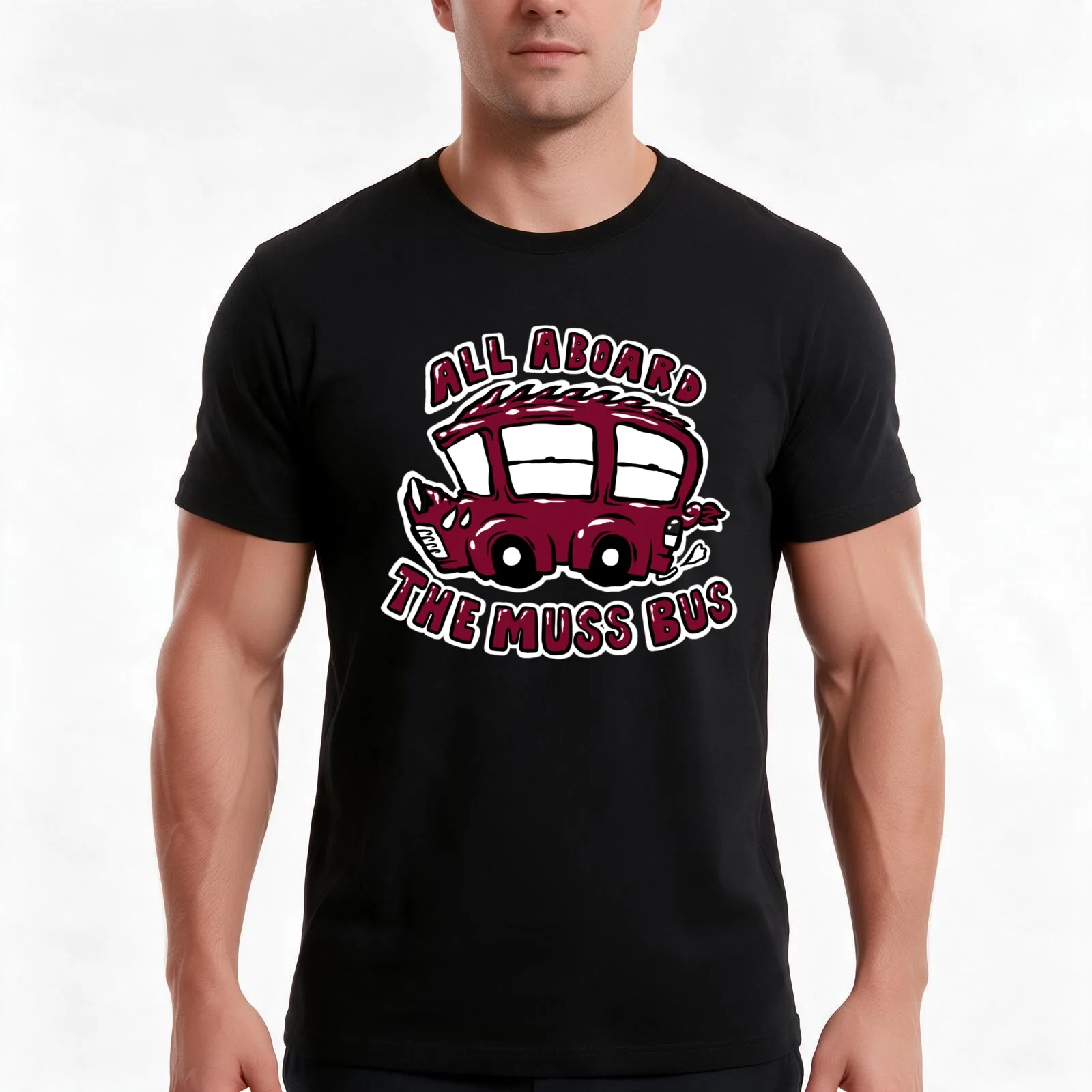 Muss bus T-Shirt Summer Casual Cotton Tee Oversized Streetwear Tops Vintage Graphic Print Loose Fit Short Sleeve