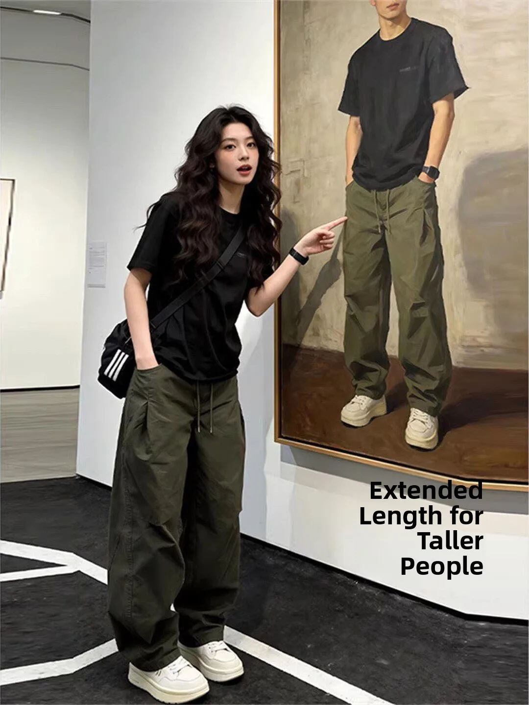 Extended Length Men's Summer Thin Long Pants 190cm Dragging Pants Teenage 185cm Dragging Pants 180 Casual Loose Polyester Fiber