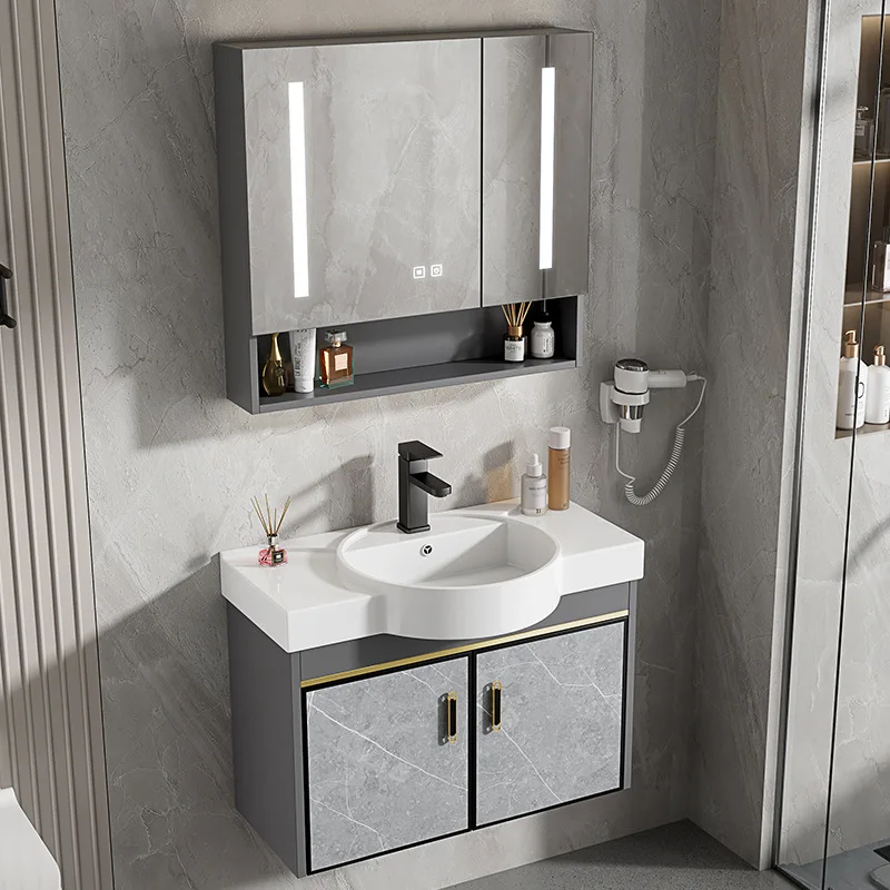 

Small apartment wall-mounted bathroom cabinet combination ceramic wash basin simple washbasin small size washbasin pool