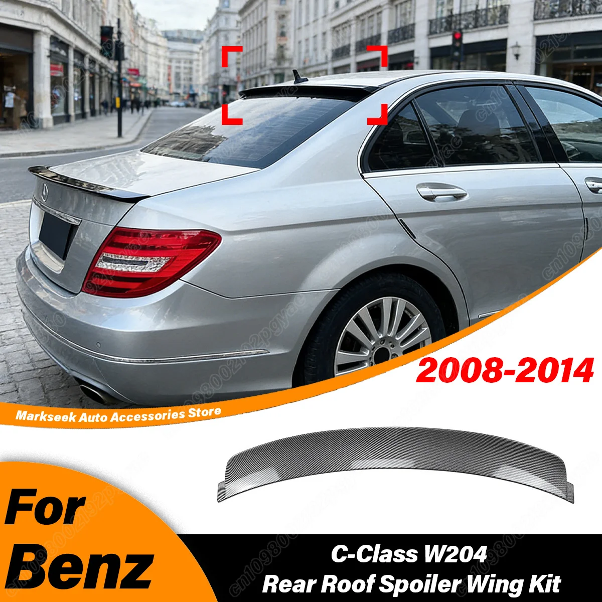 For Mercedes Benz C-Class W204 2008 2009 2010 2011 2012 2013 2014 Rear Roof Spoiler Wing Rear Window Visor Lip Car Accessories