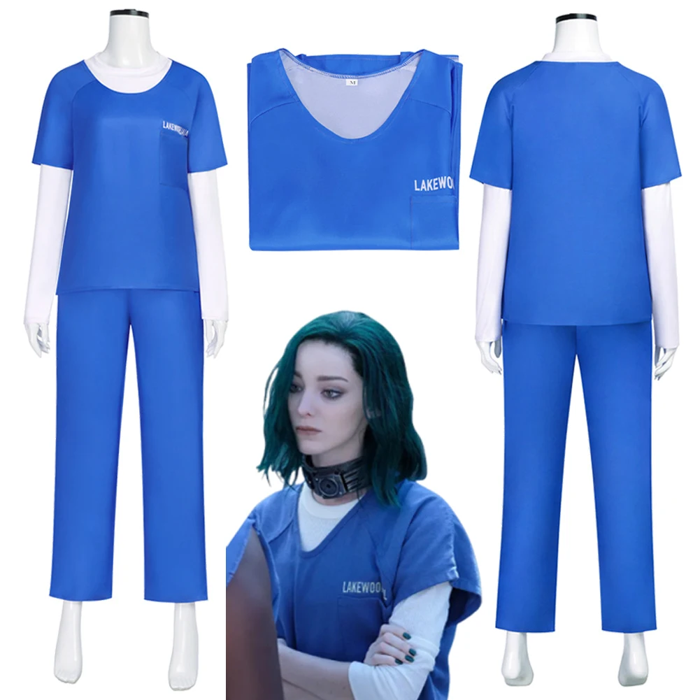 Miss Polaris Cosplay Costume TV Gifted Lorna Dane Roleplay Blue Uniform Suit Halloween Cos Clothes Outfit for Woman Adult