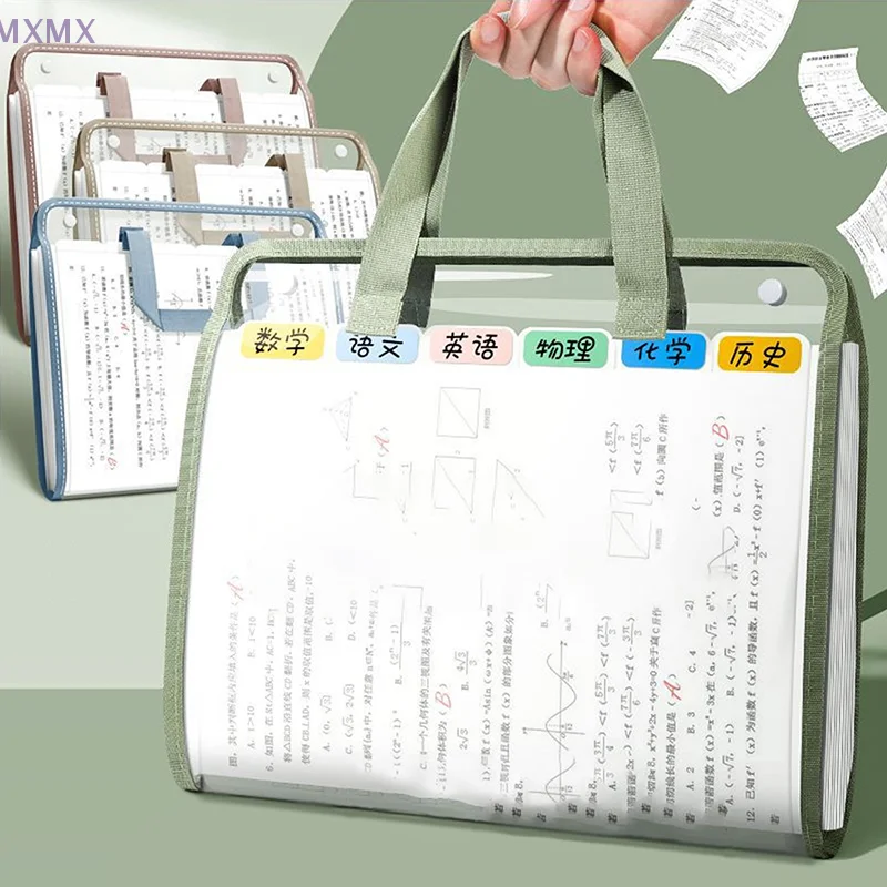 

1 Large Capacity Portable Transparent Waterproof Tote Folder, Expandable File Storage Pocket With Built-In Organizer