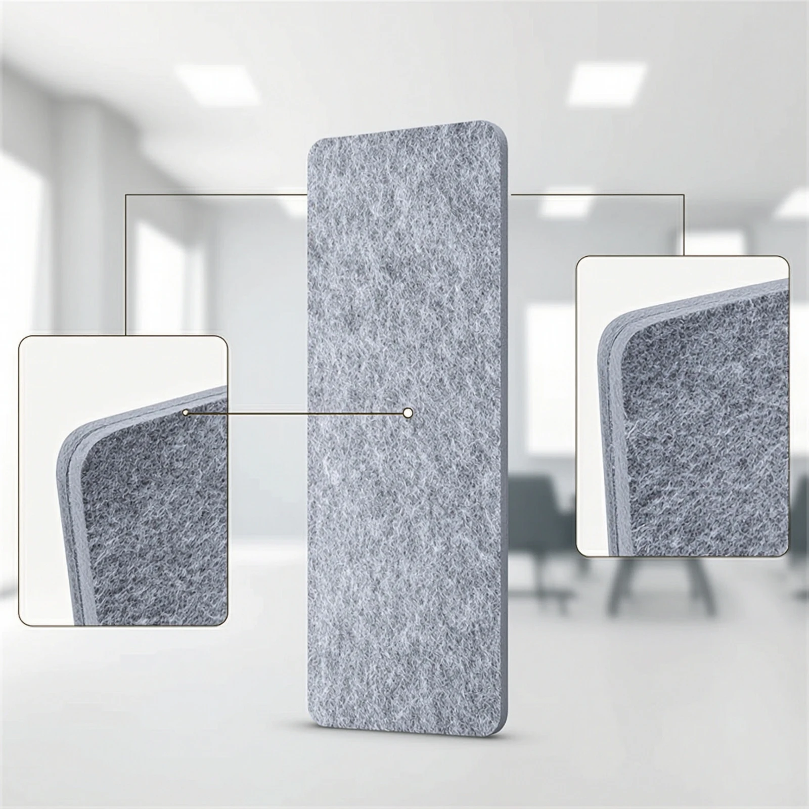 Acoustic Baffle Panel Sound-Absorbing Acoustic Desk Divider Freestanding Desk Divider Gray Desktop Privacy Panel Space-Saving