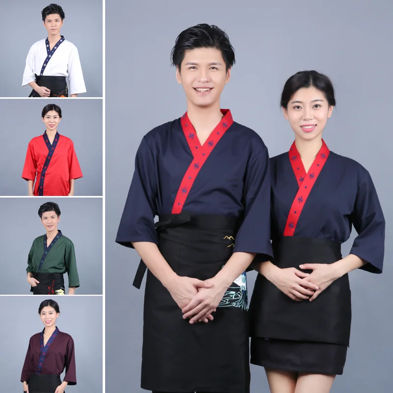 Japanese Style Labor Suit Customized  Workwear Restaurant Waiter Workwear  Kimono Sushi Clothing