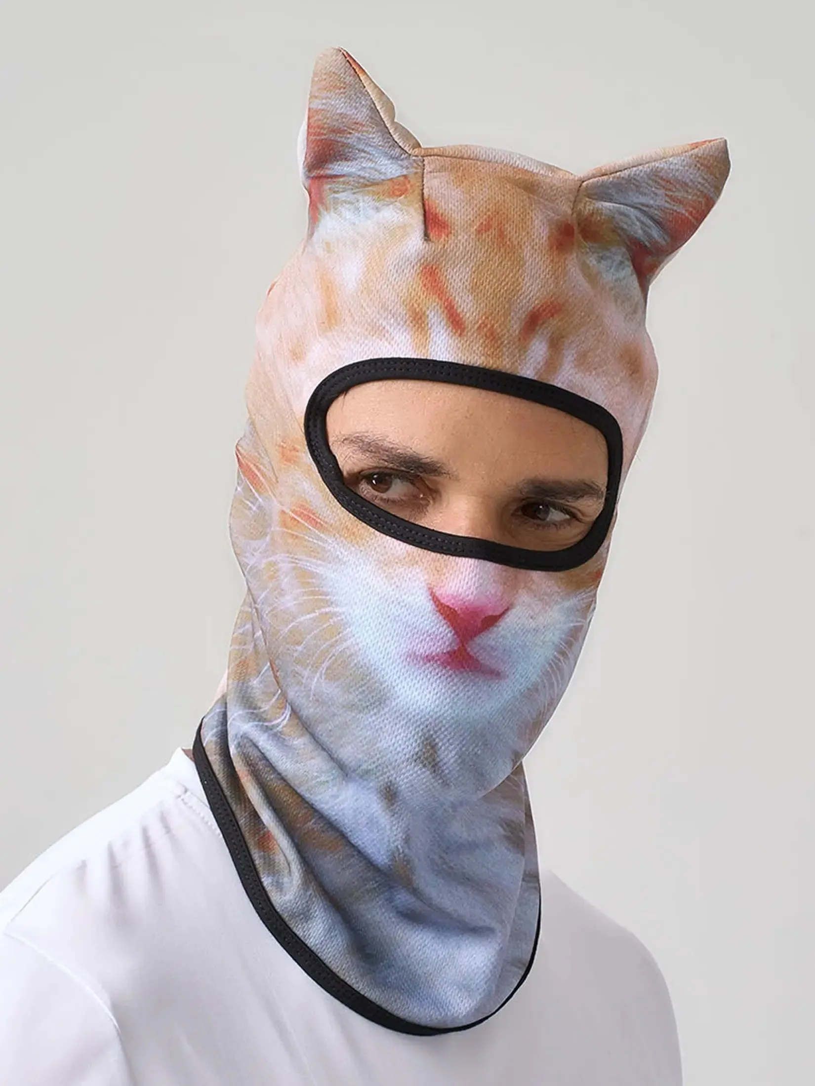 3D-Katzen-Tier-Ski-Sturmhaube, Skimaske mit Ohren, geeignet für Musikfestivals, Raves, Ski, Halloween oder Party im Freien – Detail 2