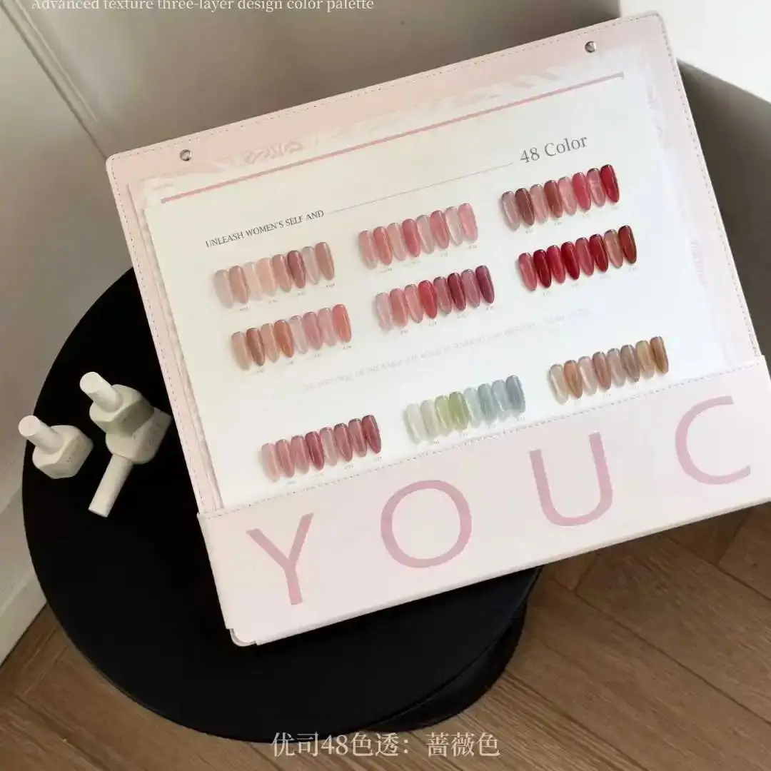 

Eleanuos 48pcs/lot Jelly Pink Nude Translucent Gel Nail Polish Set Semi Permanent Soak Off Nail Art Manicure Clear UV Gel Set