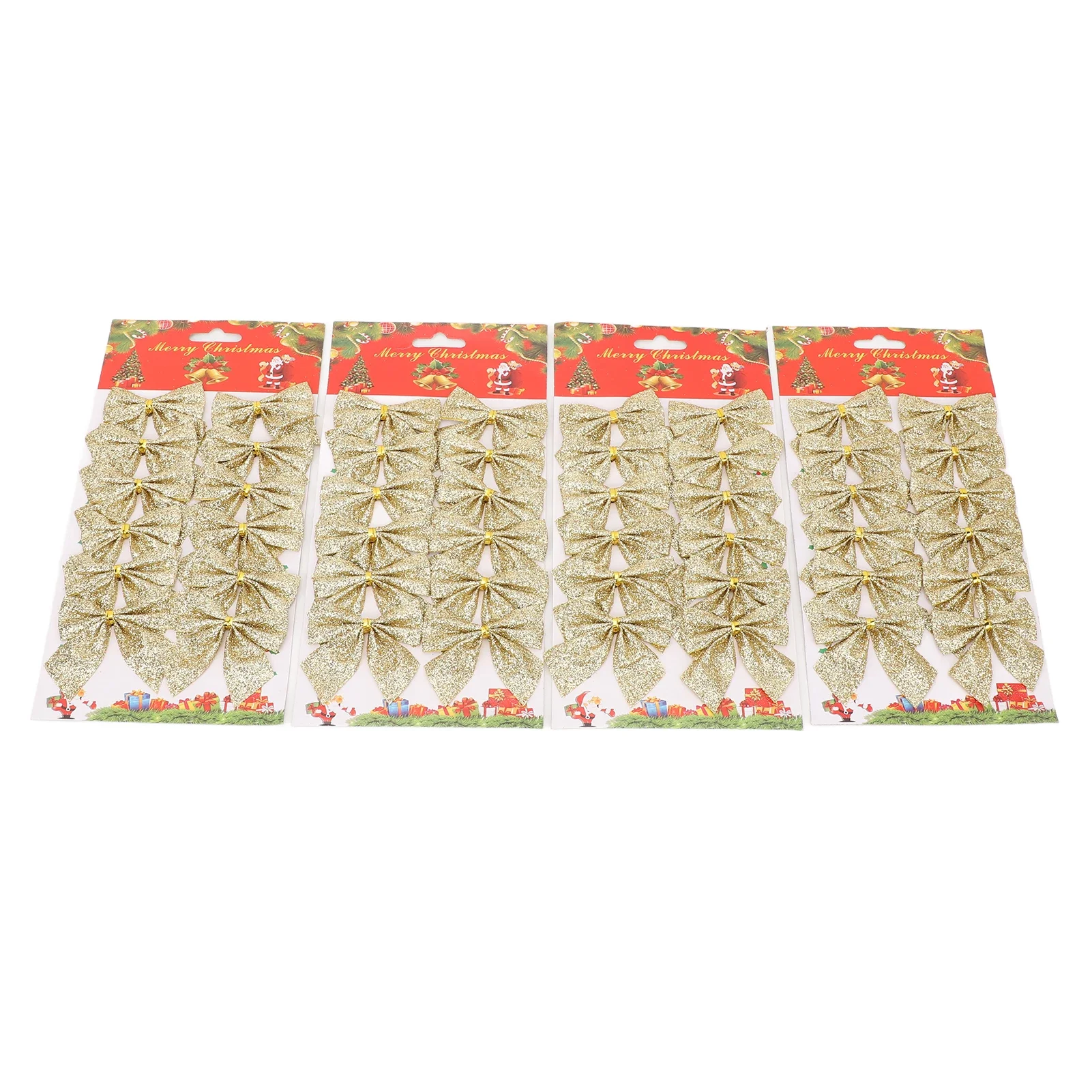 

48Pcs Gold Xmas Tree Bow Decoration, Miniature Hanging Bows for Christmas Tree Garland Home Party