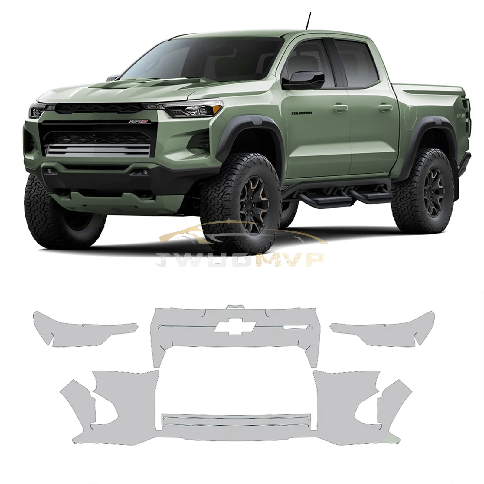 

Car Front Bumper Paint Protection Film For Chevrolet Colorado ZR2 2023 2024 Anti-scratch Exterior TPU PPF Transparent Repair