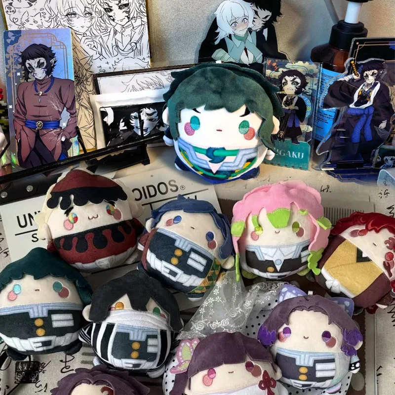 Neue Anime Demon Slayer Giyu Tomioka Plüschpuppe Muichiro Nezuko Plüschanhänger Kimetsu No Yaiba Nui Mini-Schlüsselanhänger Geburtstagsgeschenk
