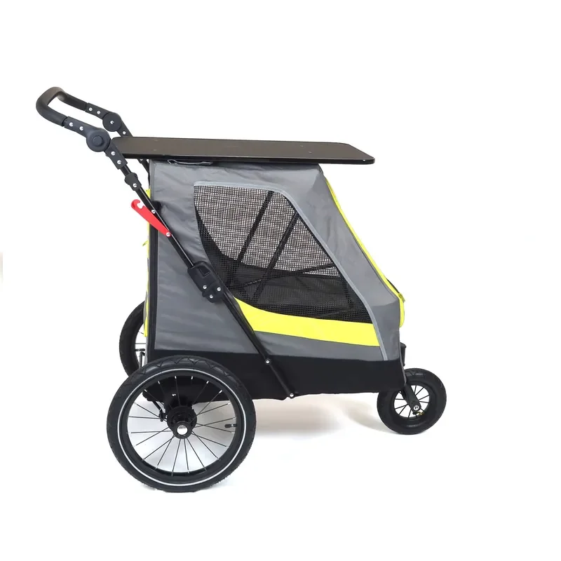 for Modern Lightweight Heavy Dog Stroller Waterproof Foldable 3 Wheel Bike Trailer Adjustable Large Pet Carrier up to