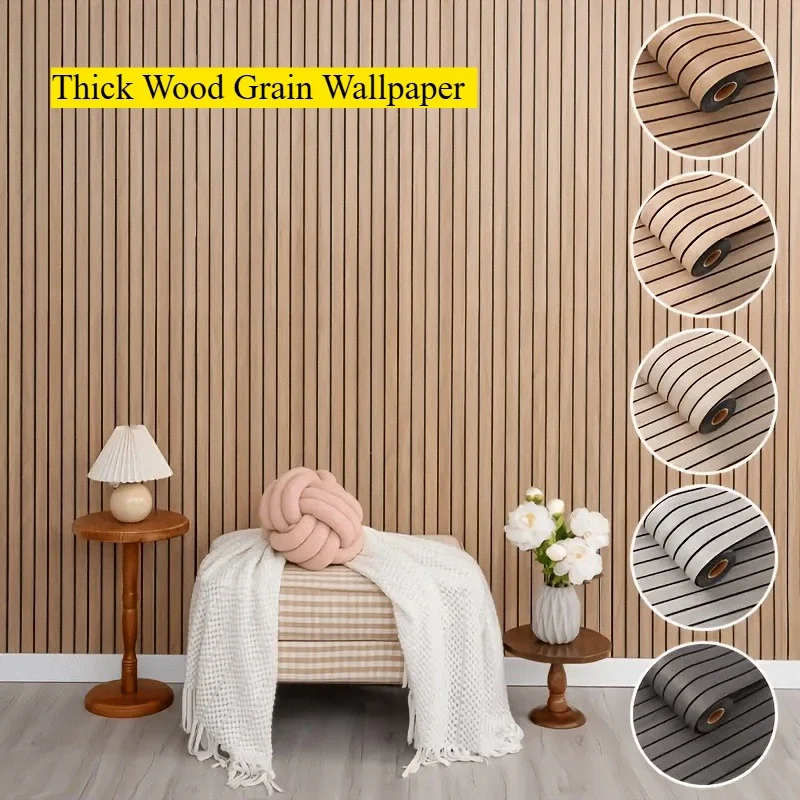 40cm Self-Adhesive Wall Panel - Thickened Textured Wood Grain Design Wallpaper Easy to Install Home Decor for Walls and Ceilings
