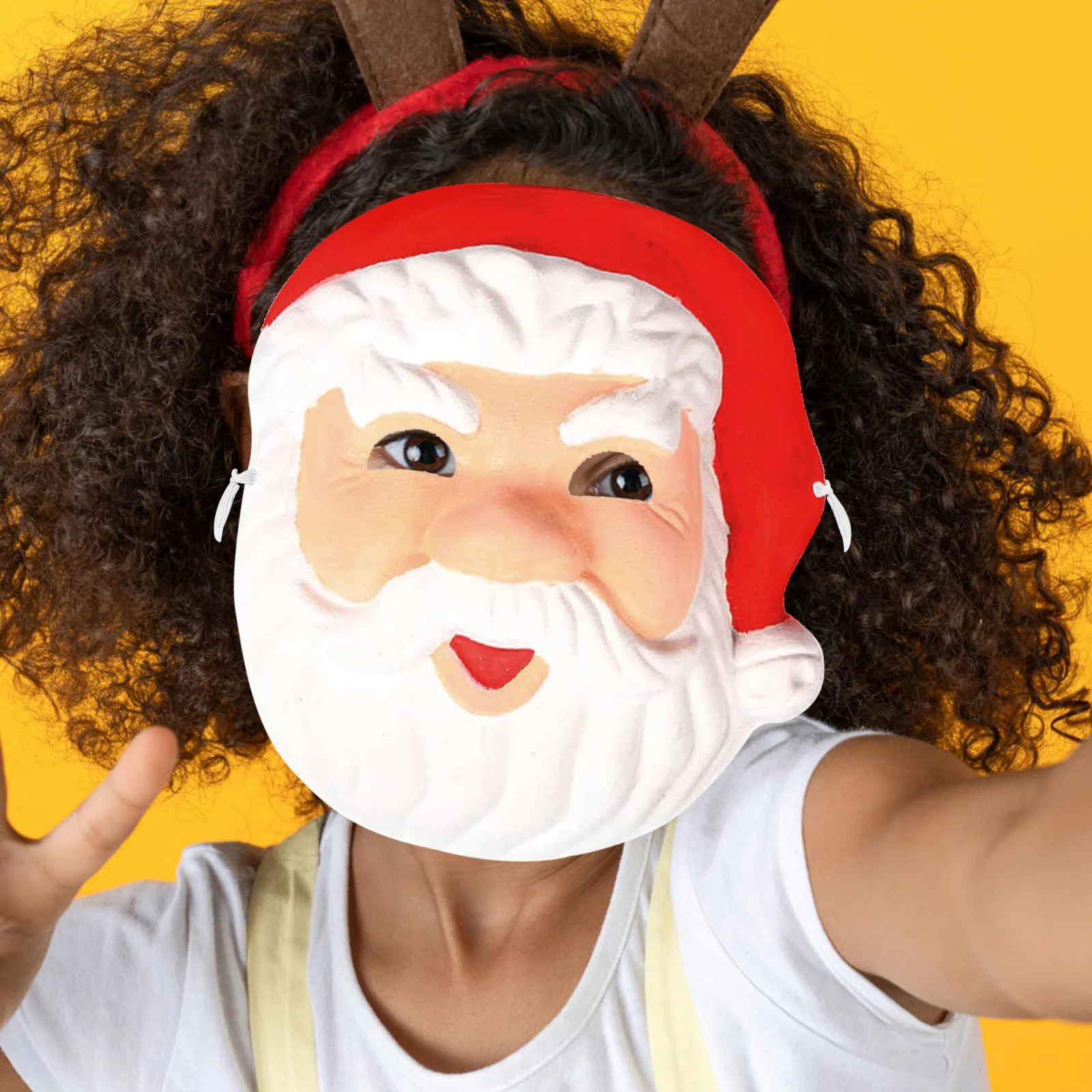 

18Pcs Santa Claus Face Masks DIY Unpainted Blank Full Santa Paper Masks Christmas Party Supplies Paper Mask DIY Blank Full Mask