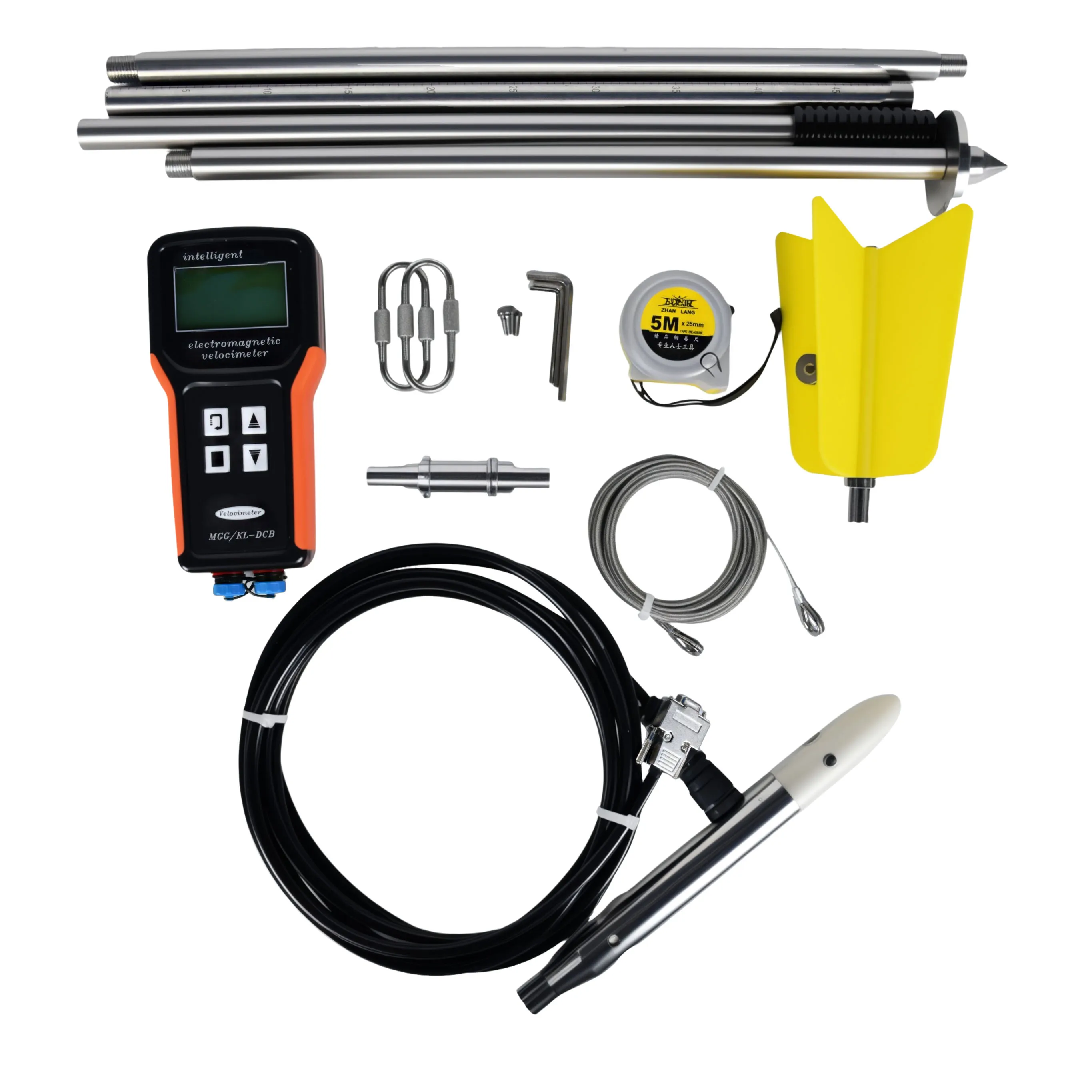Portable Electromagnetic Flowmeter Wastewater Outfall, Handheld Velocity Meter. MGG/KL-DCB Portable Water Current Meter