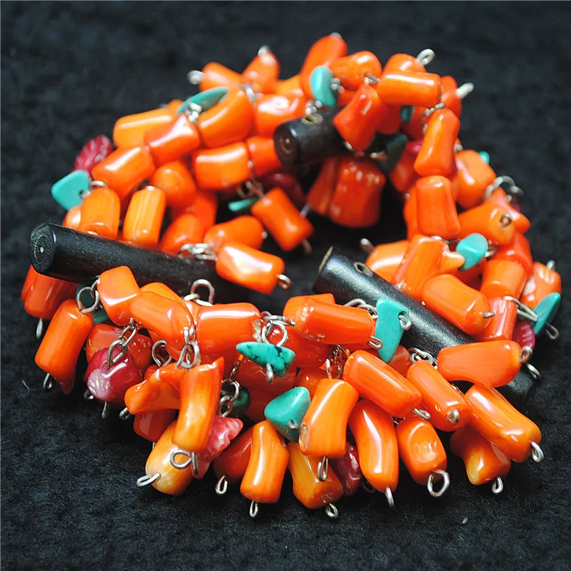 

1PC Handmade Women's Bracelets Coral Material 3 Line With Ealstic Wire For Party Wearring Good Quality Best Selling Free Ships