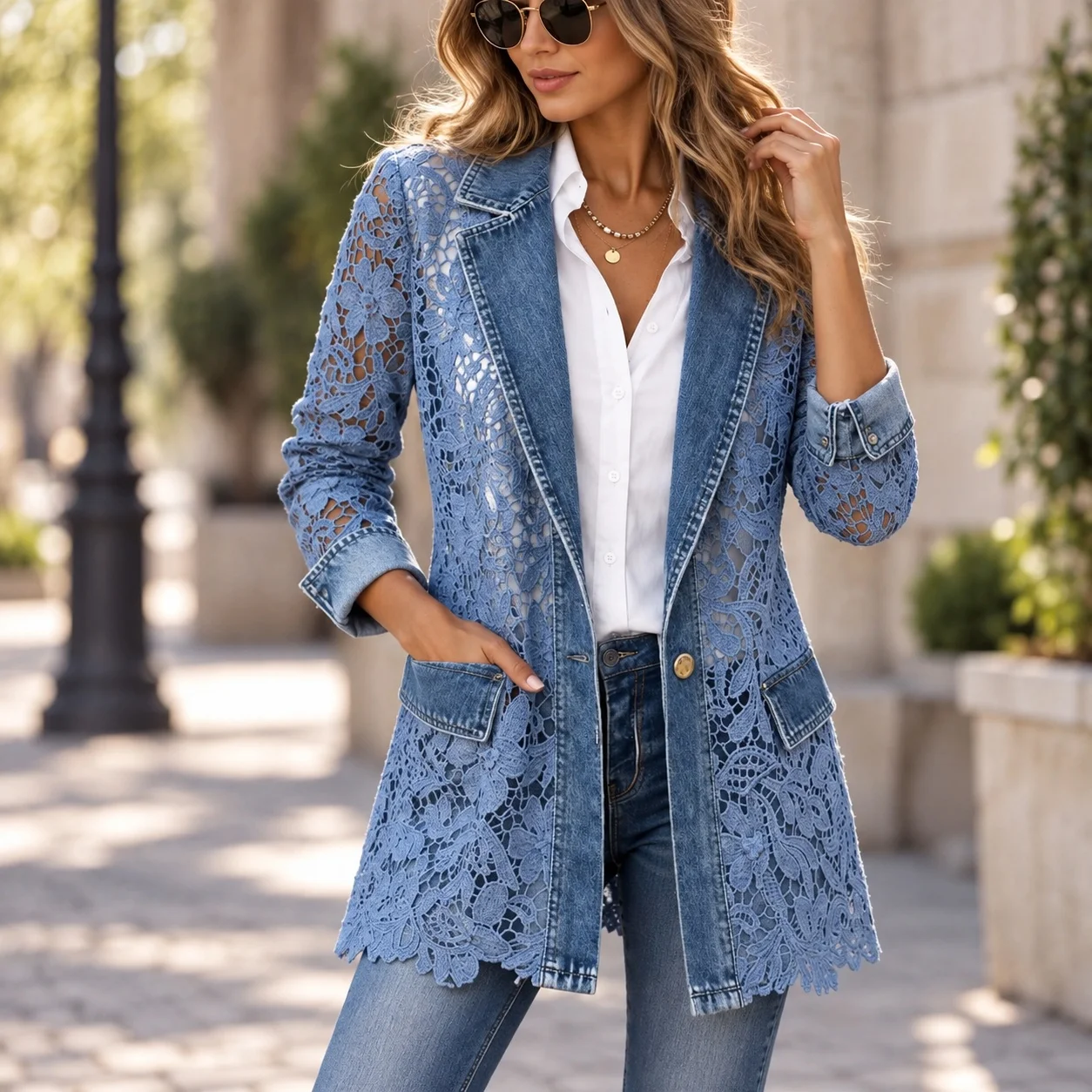 Notched Lapel Long Sleeve Coat Mid Length Elegant with Casual Regular Fit Mid Long Length Regular Sleeve Autumn for Women