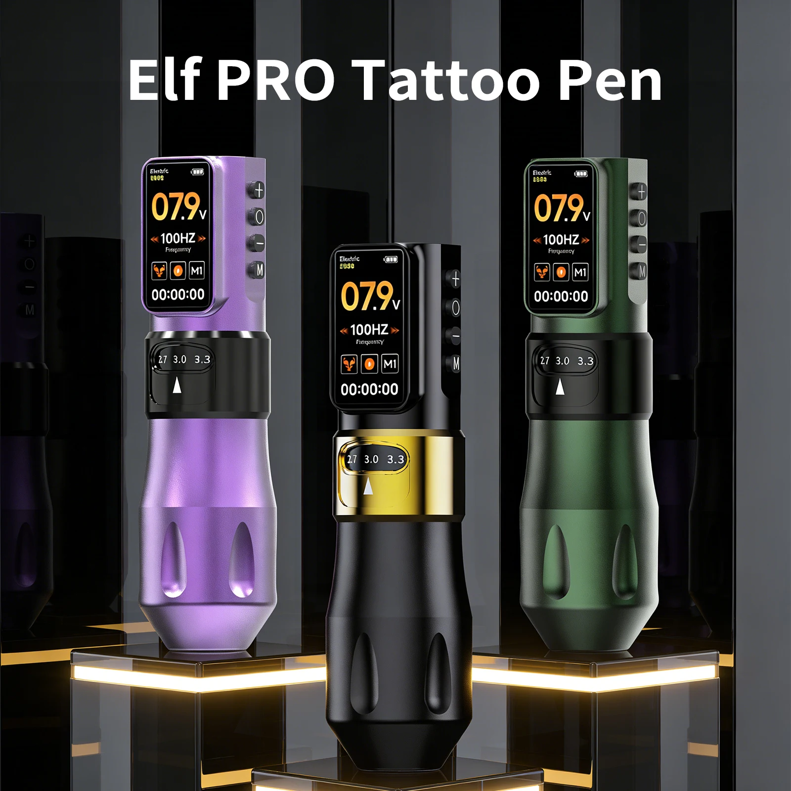 YILONG Adjustable Stroke 2.4-4.2MM Wireless Tattoo Pen New Permanent Makeup Tattoo Gun Machine with 1700MAH Color Screen Power