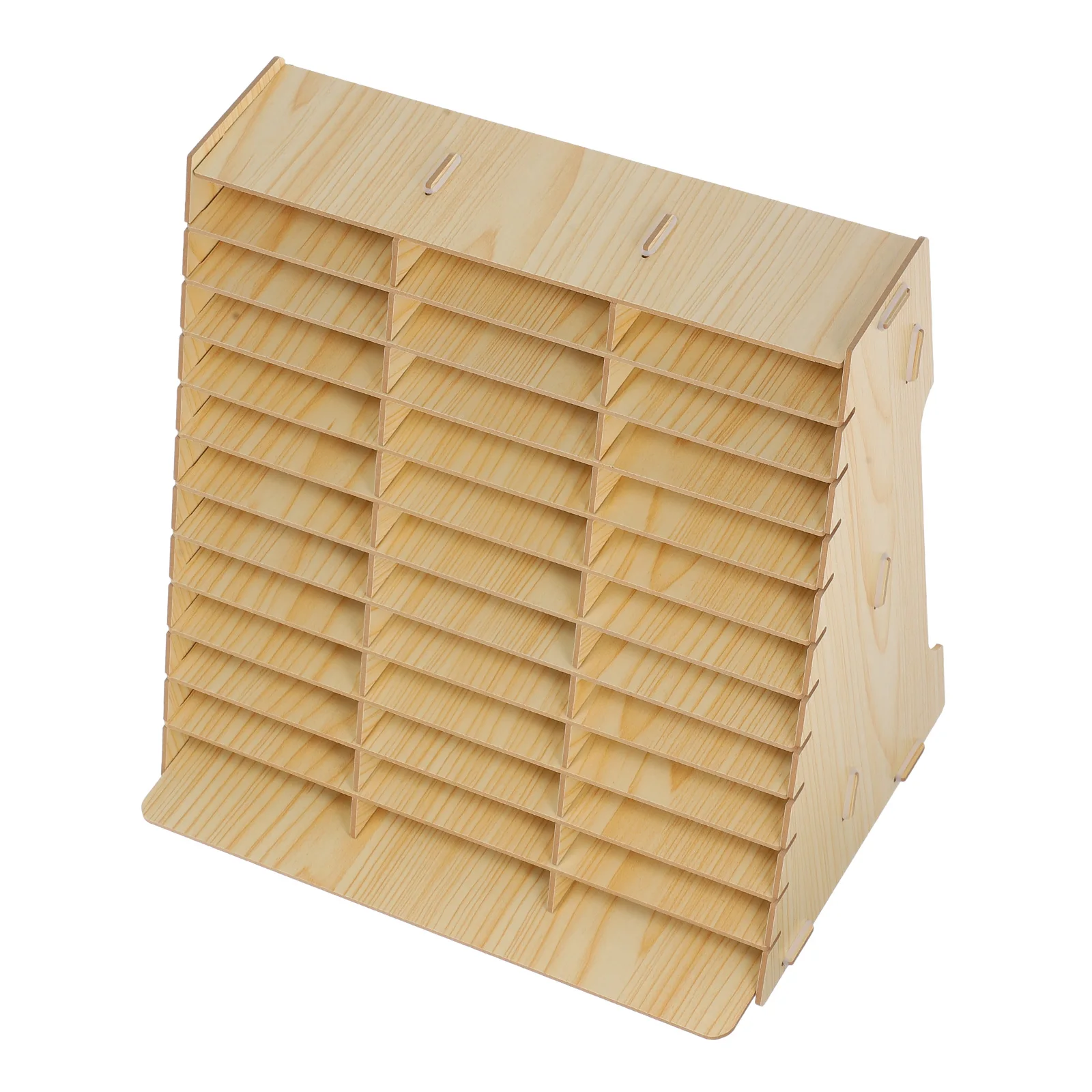 

1pcs Wooden Mobile Phone Storage Box Khaki Smooth Multi Grid Organizer For Meeting Room Desk Cell Phone Holder Lightweight