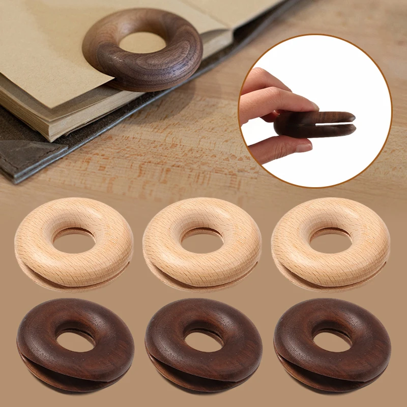 1PC Beech Donuts Black Walnuts Wooden Sealing Cips Creative Solid Wood Snack Clips Tea Sealing Strips Storage In The Kitchen