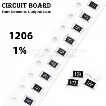 100 Uds 1% 1206 resistencia SMD 0R ~ 10M 1/4W 0,1 1 10 100 150 220 330 ohm 1K 2,2K 4,7K 10K 100K 1R 10R 100R 150R 220R 330R 1M