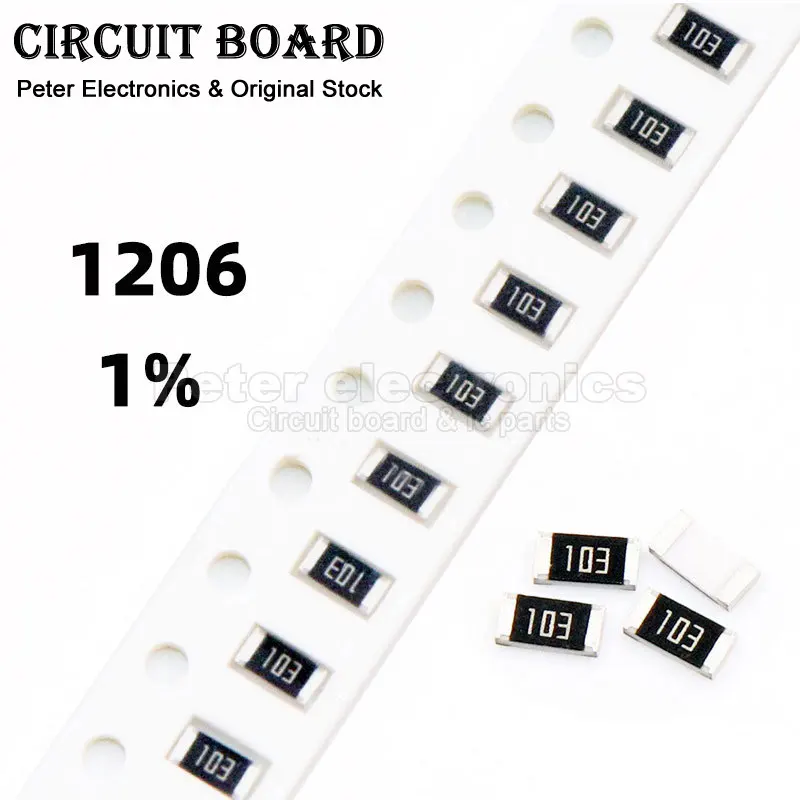 100szt 1% 1206 SMD rezystor 0R ~ 10M 1/4W 0.1 1 10 100 150 220 330 ohm 1K 2.2K 4.7K 10K 100K 1R 10R 100R 150R 220R 330R 1M