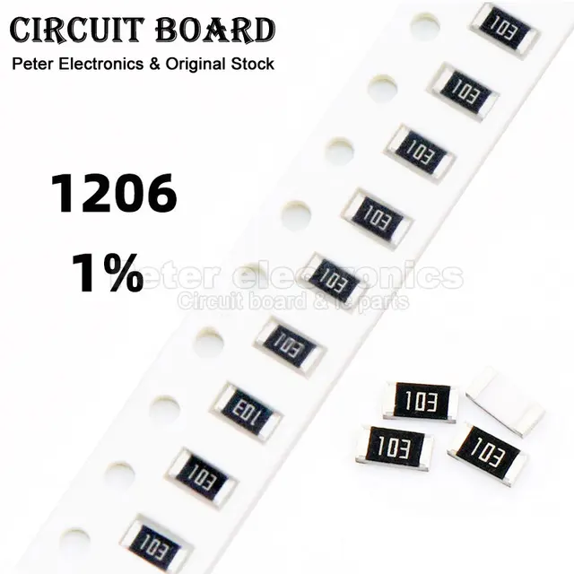 100szt 1% 1206 SMD rezystor 0R ~ 10M 1/4W 0.1 1 10 100 150 220 330 ohm 1K 2.2K 4.7K 10K 100K 1R 10R 100R 150R 220R 330R 1M