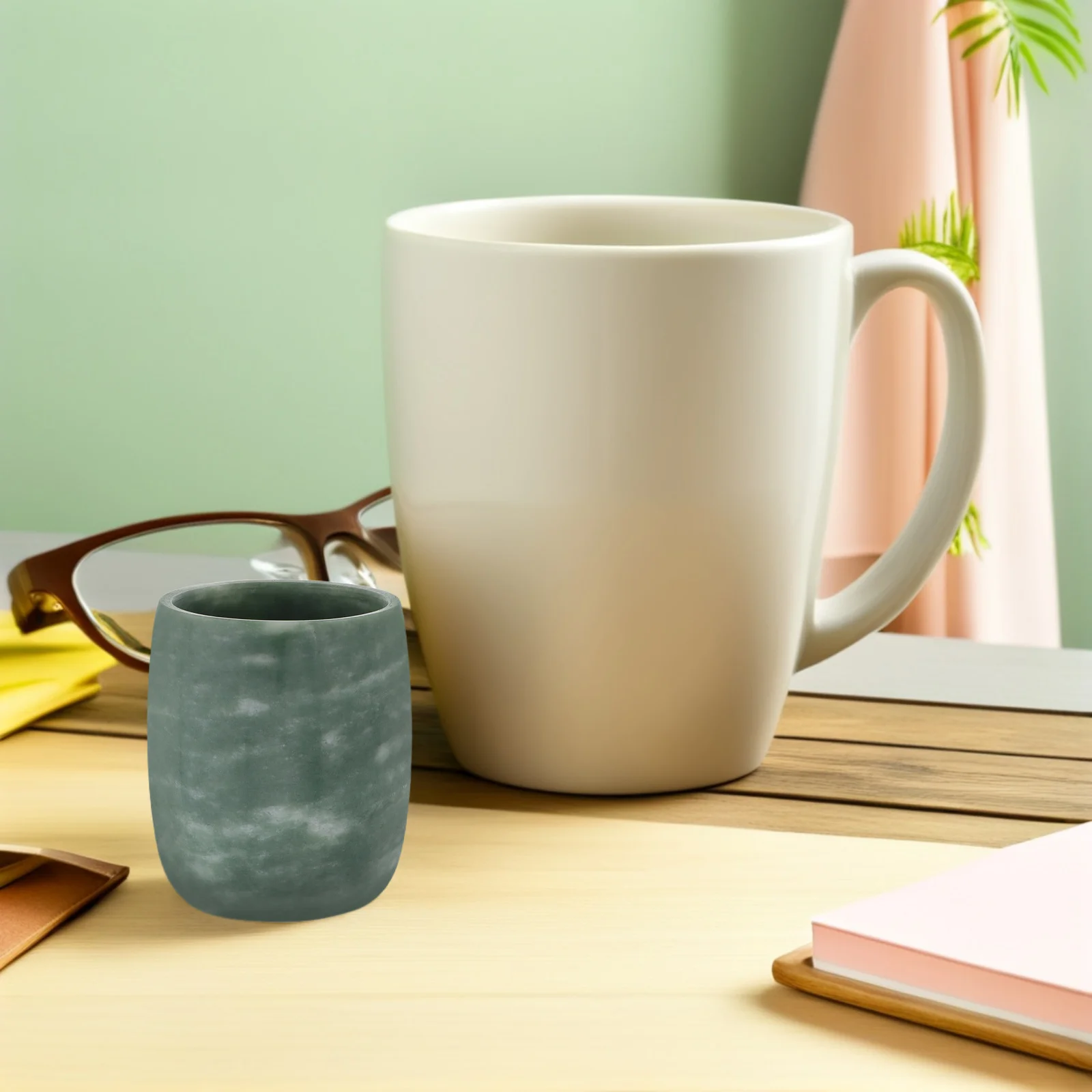 

Crystal Tea Cup Natural Mineral Stone Straight Design Kung Fu Tasting Cup for Traditional Chinese Tea Ceremony Home Kitchenware