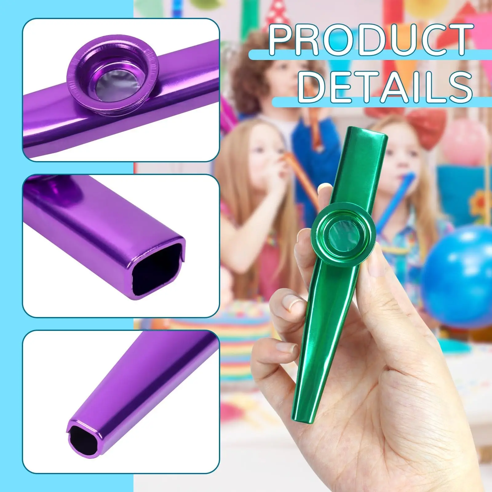 Miwayer Kazoo Set with Kazoo + Flute Barrel + 5pcs Diaphragms, 7 Colors, Simple Easy to Learn Musical Gift for Party Favor image 3