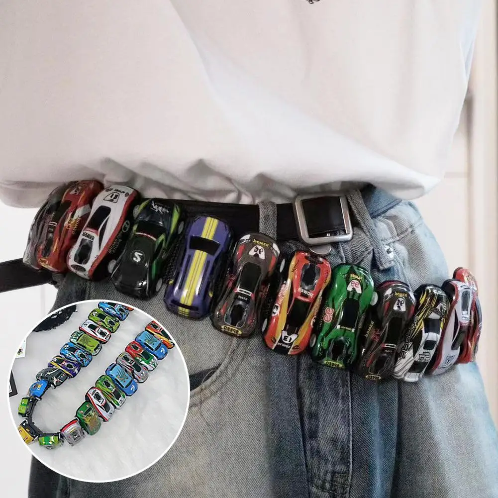 Cinturón de coche de dopamina Y2K, cinturón Punk con incrustaciones, pantalones vaqueros ajustables que combinan con todo, cadena de cintura de coche, cinturón de aleación colorido personalizado de calle alta