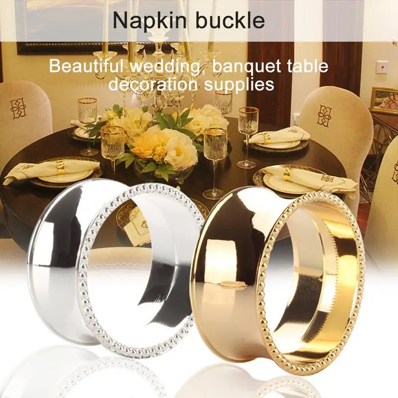 Gold Silver Color Napkin Ring Table Decoration Napkin Buckles Napkin Holder For Birthday Party Wedding Dinner Table Decoration