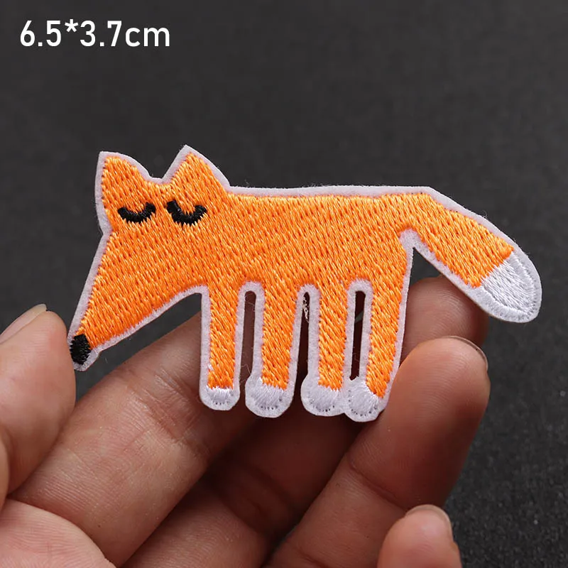 Cartoon fox antelope Bear Animal patches coat bag decoration Decal back glue DIY embroidery animal patch ironing on clothes