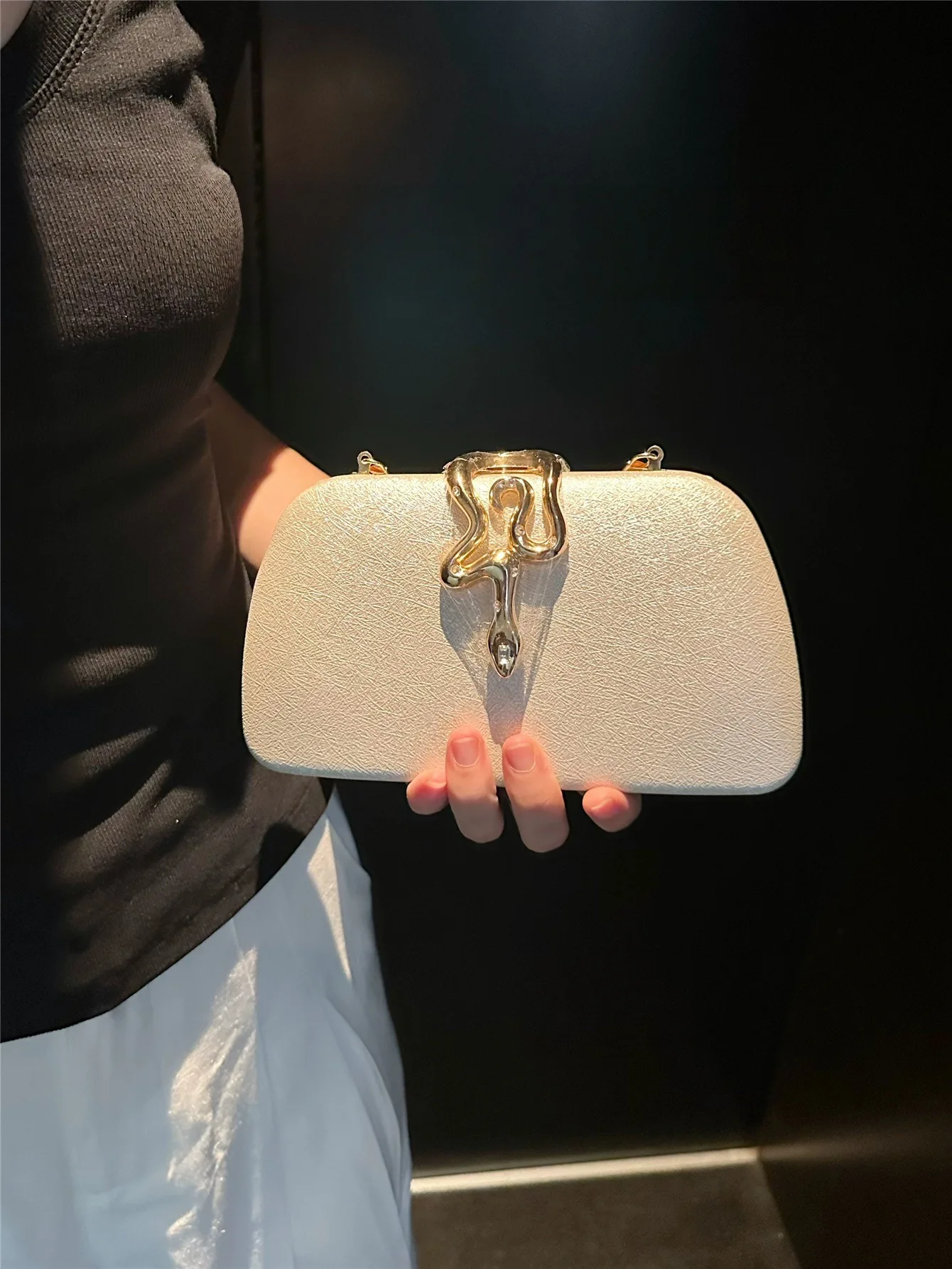 

Вечерняя сумка-клатч с застежкой-змеей и съемным плечевым ремнем для женщин