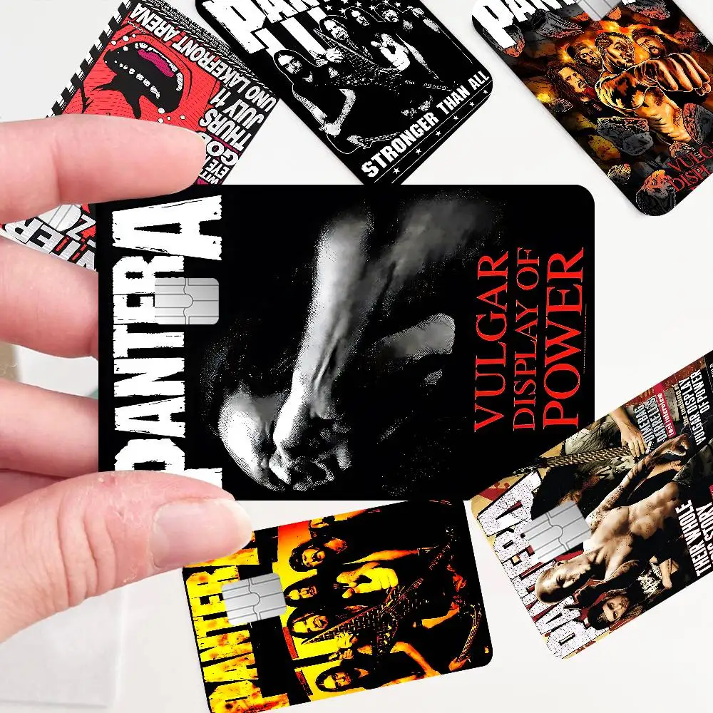 1PC Pantera Band Anime Spend Or Save Funny Shell On Off Ultra Thin No Fade Sticker Skin Cover Film For Debit Credit Card