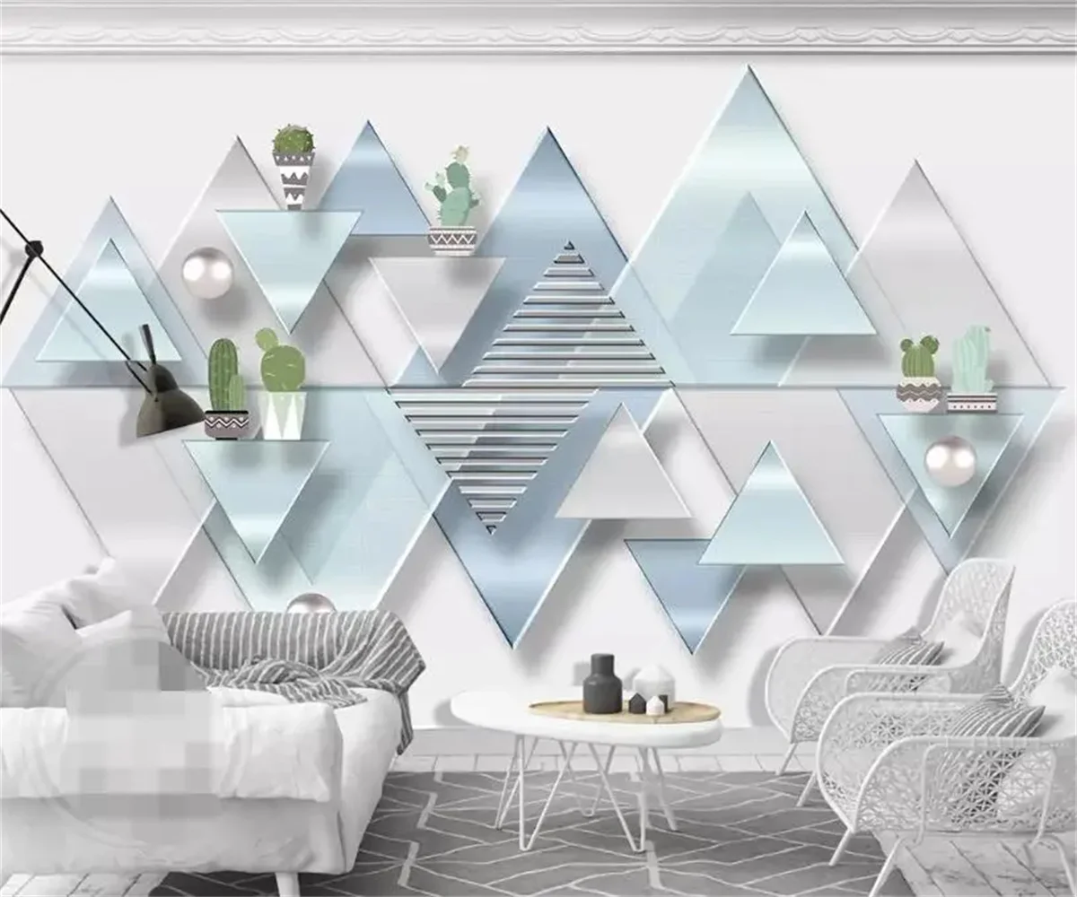 Custom size wallpaper HD 3d geometric multi-pattern marble texture background wall mural home decorative painting 3d wallpaper
