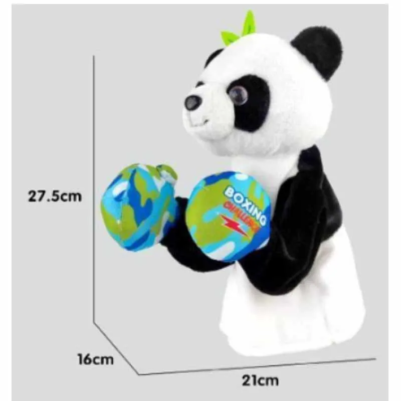 Peluche boxe Panda burattino elettrico a mano giocattolo guanto prestazioni Muppet può voce dito bambola Husky con effetti sonori