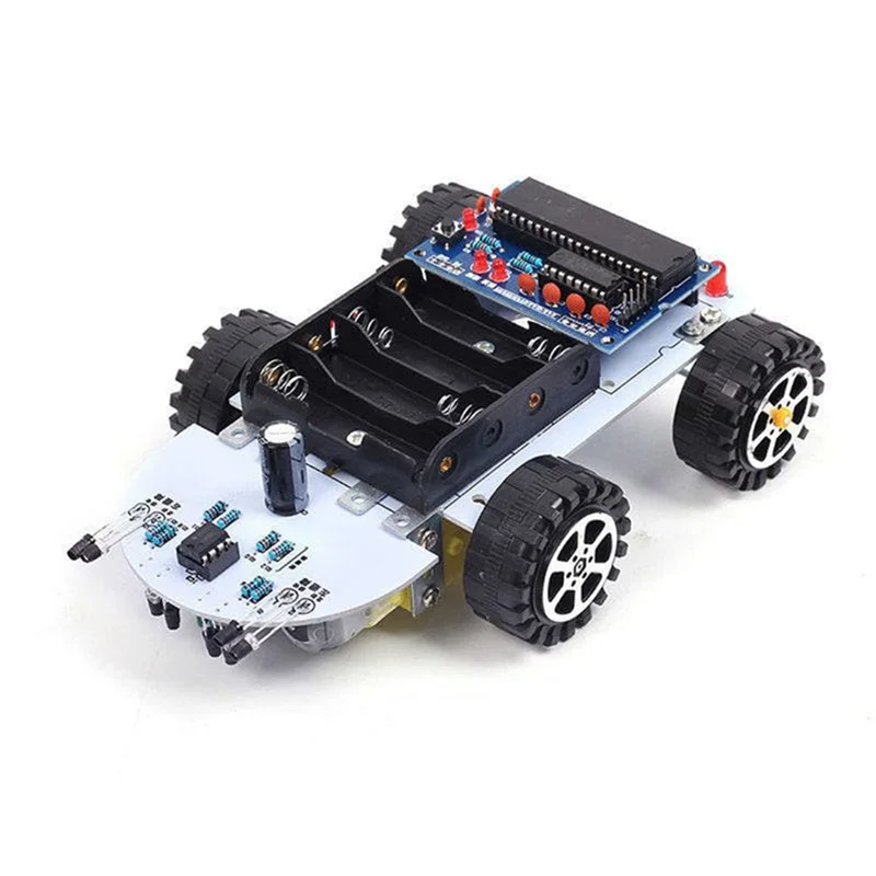 ABLQ C51 Intelligent Vehicle Obstacle Avoidance Tracking Kit Intelligent Car Soldering Training Suite Easy To Install