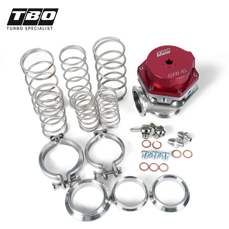 

TBO Turbo External Wastegate Kit GVW-45 45mm V-Band Flange Spring for Performance Turbocharged Engines