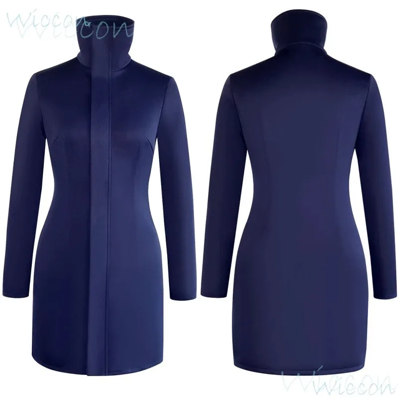 Gojo أنثى Satoru أنيمي Juju تأثيري tsu الدعامة النظارات الشمسية Kaiisen أسود أزرق كحلي فستان زي مدرسي المرأة دعوى الأبيض شعر مستعار طويل