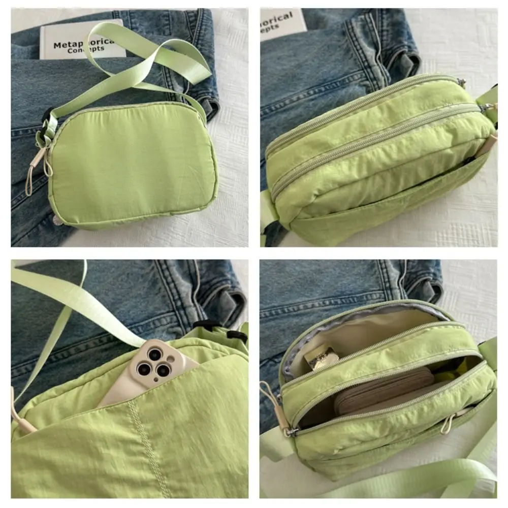 

Быстросохнущая нейлоновая квадратная сумка в японском стиле, сумка-мессенджер, сумка через плечо, на молнии, однотонная, универсальная поясная сумка для студентов