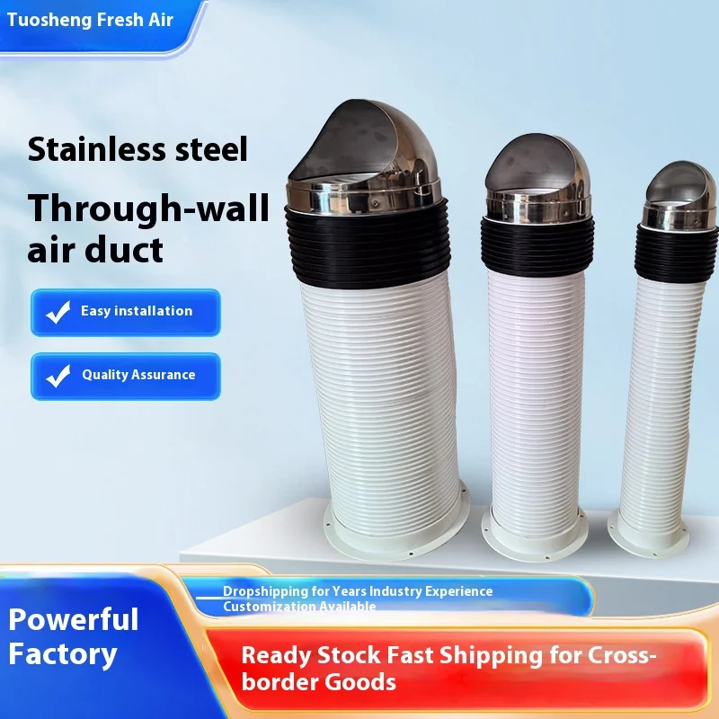 PVC Vent Exterior Wall Anti-Backflow Fresh Air Outlet Range Hood Rain Cover Exhaust Vent for HVAC Systems Parts