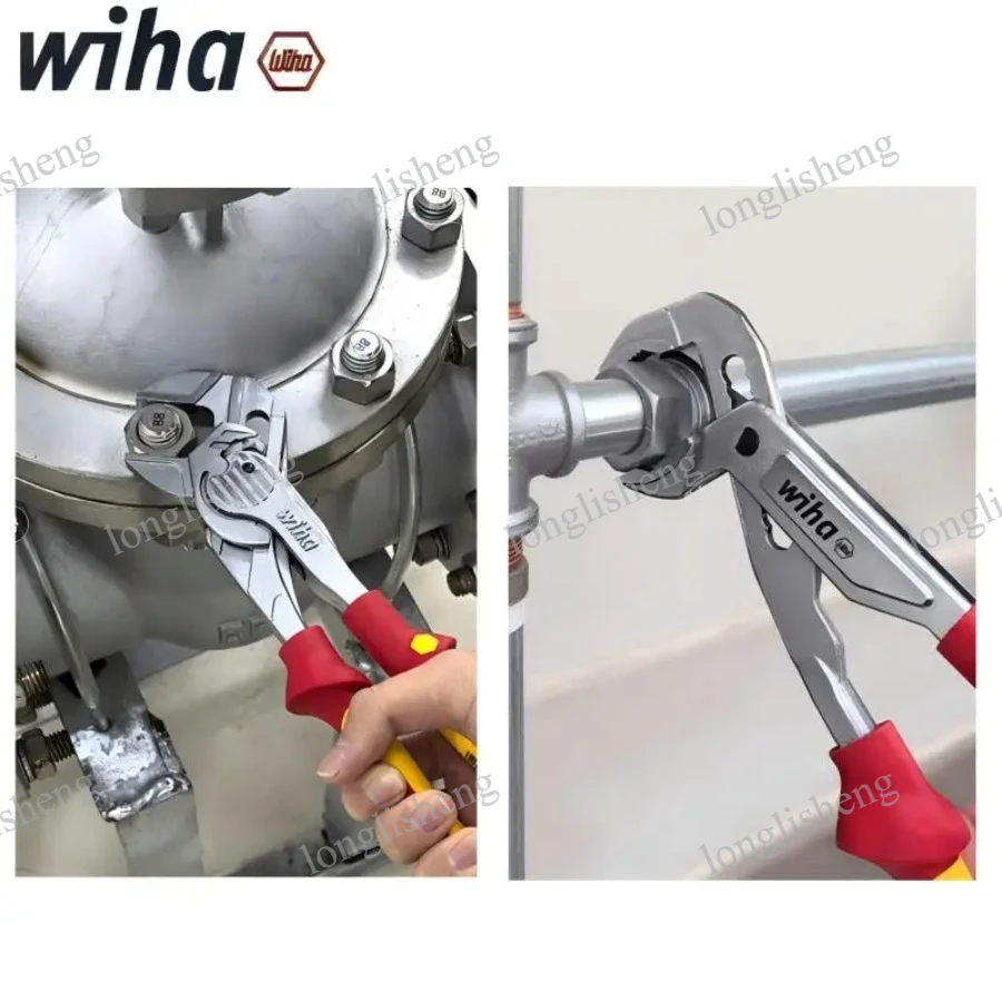 WIHA 44314+47259 1000V VDE Insulated Pliers Set 10” Water Pump & Pliers Wrench Non‑Slip Electrician Plumbing Repair Tools
