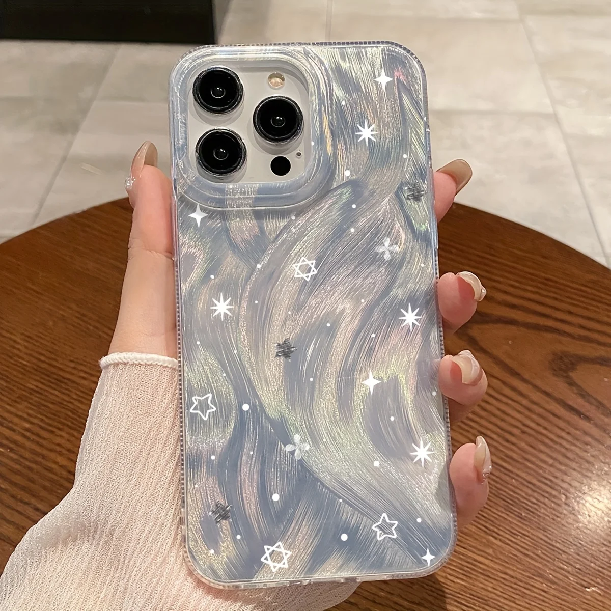 Transparent White Star Phone Case For Samsung Galaxy S25 S24 S22 S23 S21 Ultra Plus FE A56 A55 A54 A53 A16 A15 A36 A26 Cover - náhled 3