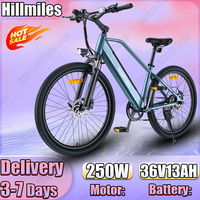 Hillmiles Electric Bike 250W Silent Motor 36V13AH Battery Ebike Carbon Steel Frame 26-inch Tire Hydraulic Brake Electric Bicycle