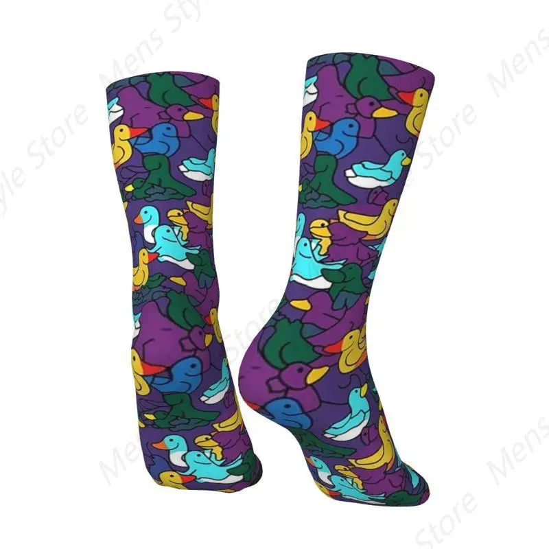 Chaussettes DLIGHTSocks colorées pour hommes et femmes, chaussettes de sport chaudes, impression 3D, dessin animé, football, mode