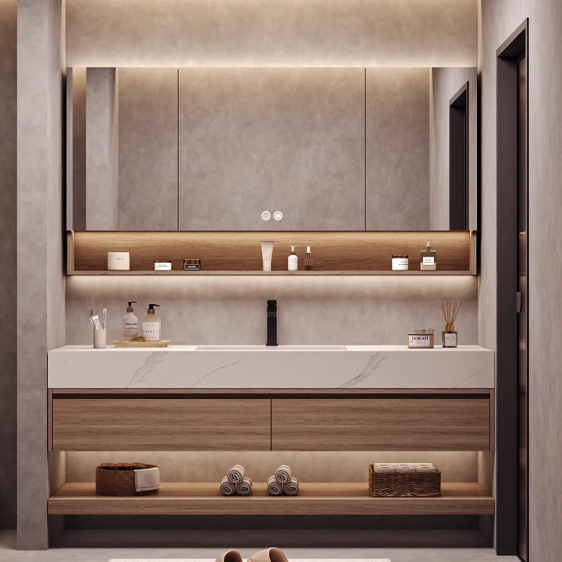 

Bathroom Bedside Table With Sink Bath Cabinet Modern Home Decor Vanity Unit Auxiliary Furniture for Bathroom Wall Cabinets Stand