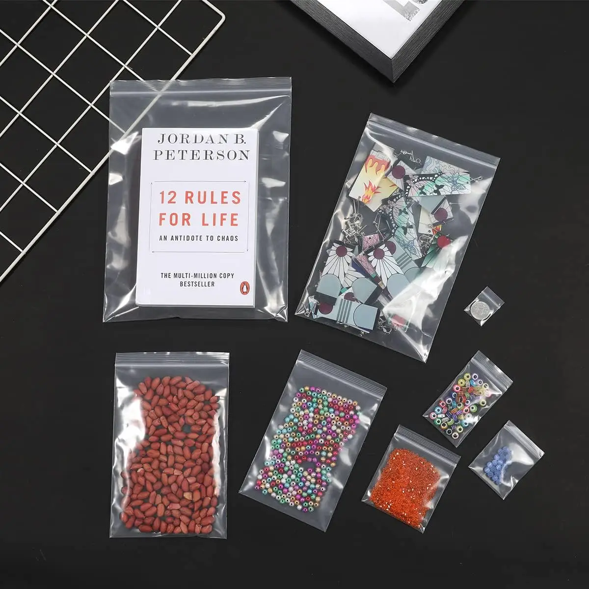 Jewelry Ziplock Zip Zipped Lock Reclosable Plastic Poly Clear Bags Thickness 0.12mm