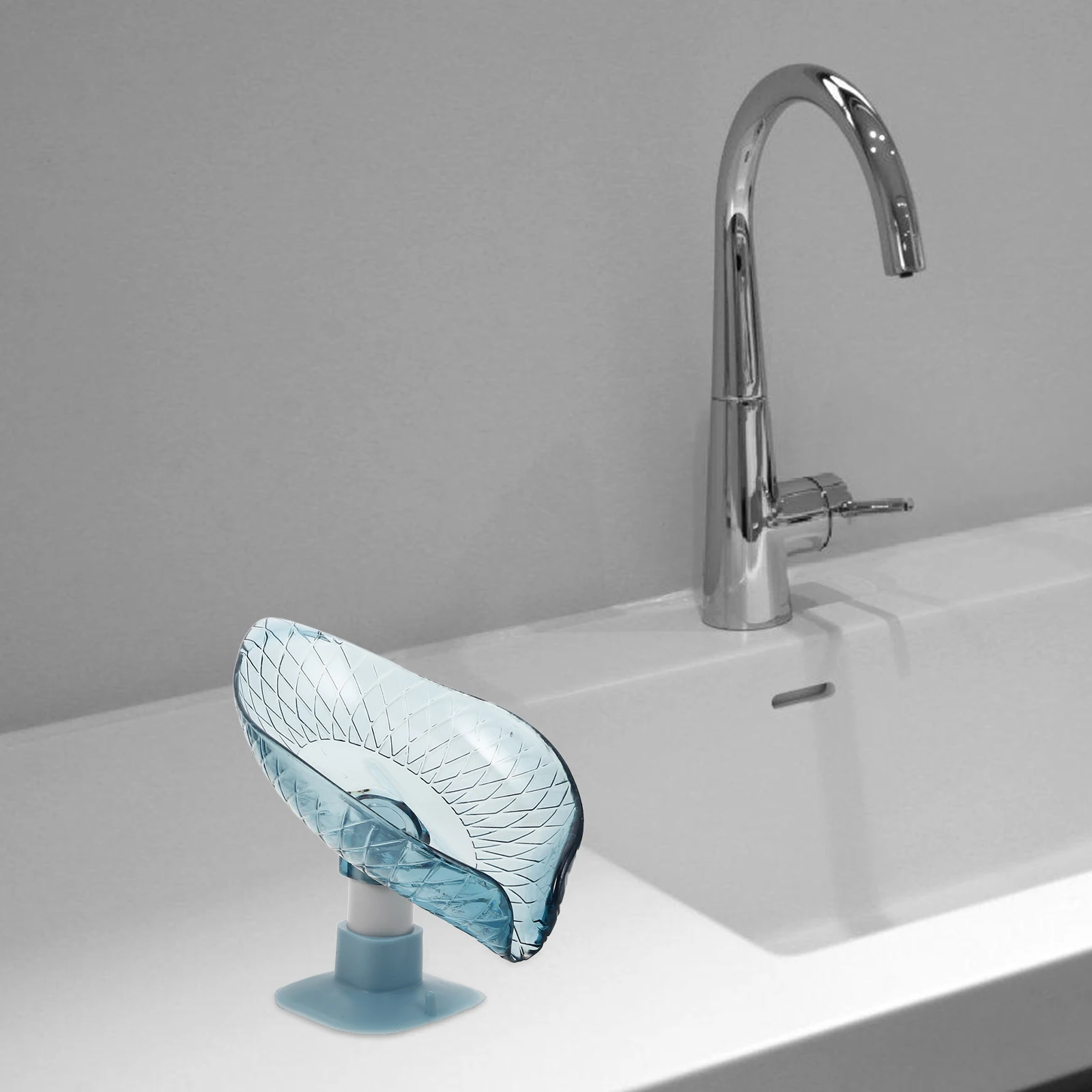 

2pcs Leaf Shape Holder Self-Draining Reusable Plastic Dish For Bathroom Kitchen Suction Cup Soap Rack Lightweight Compact Easy