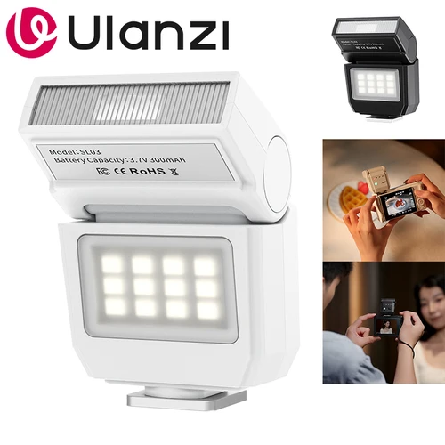Ulanzi SL03 Spark Lite cámara Flash Mini cámara Speedlite luz 6500K para Canon Fuji Sony Nikon Pentax Olympus DSLR disparo