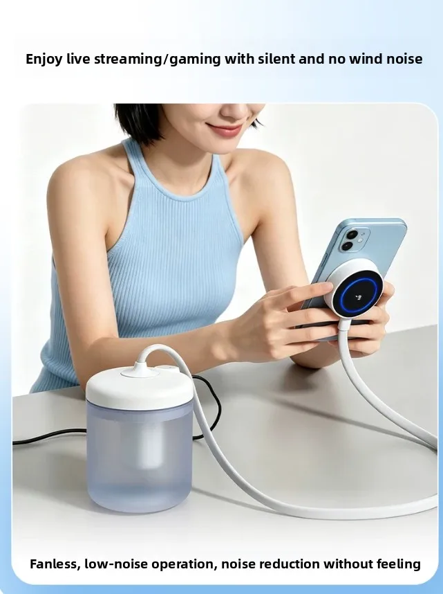 Zero Noise Water Cooling Phone Radiator Semiconductor Refrigeration Cooler With Desktop Floor Stand For Live Streaming